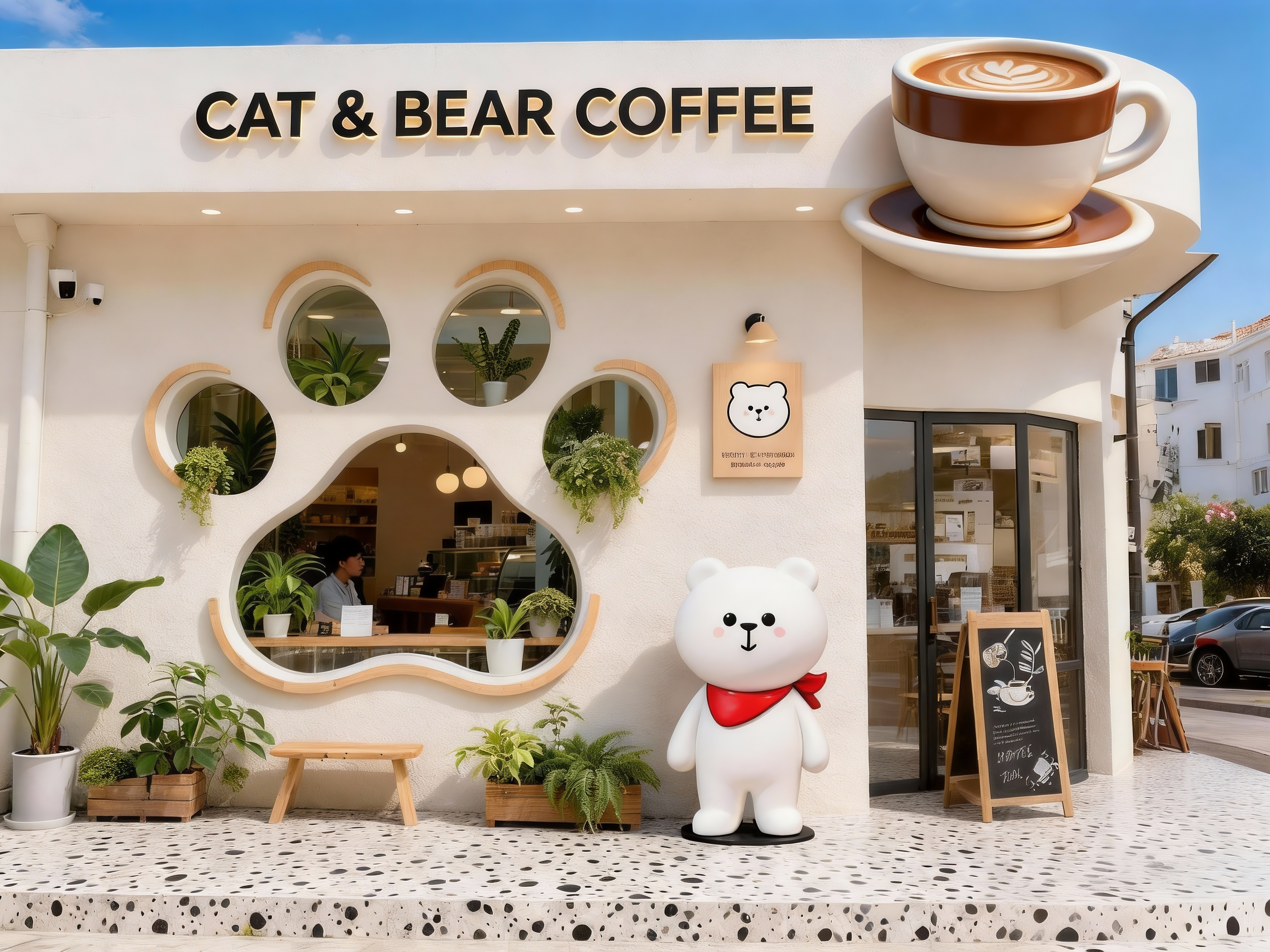 咖啡店门头-卡通风格