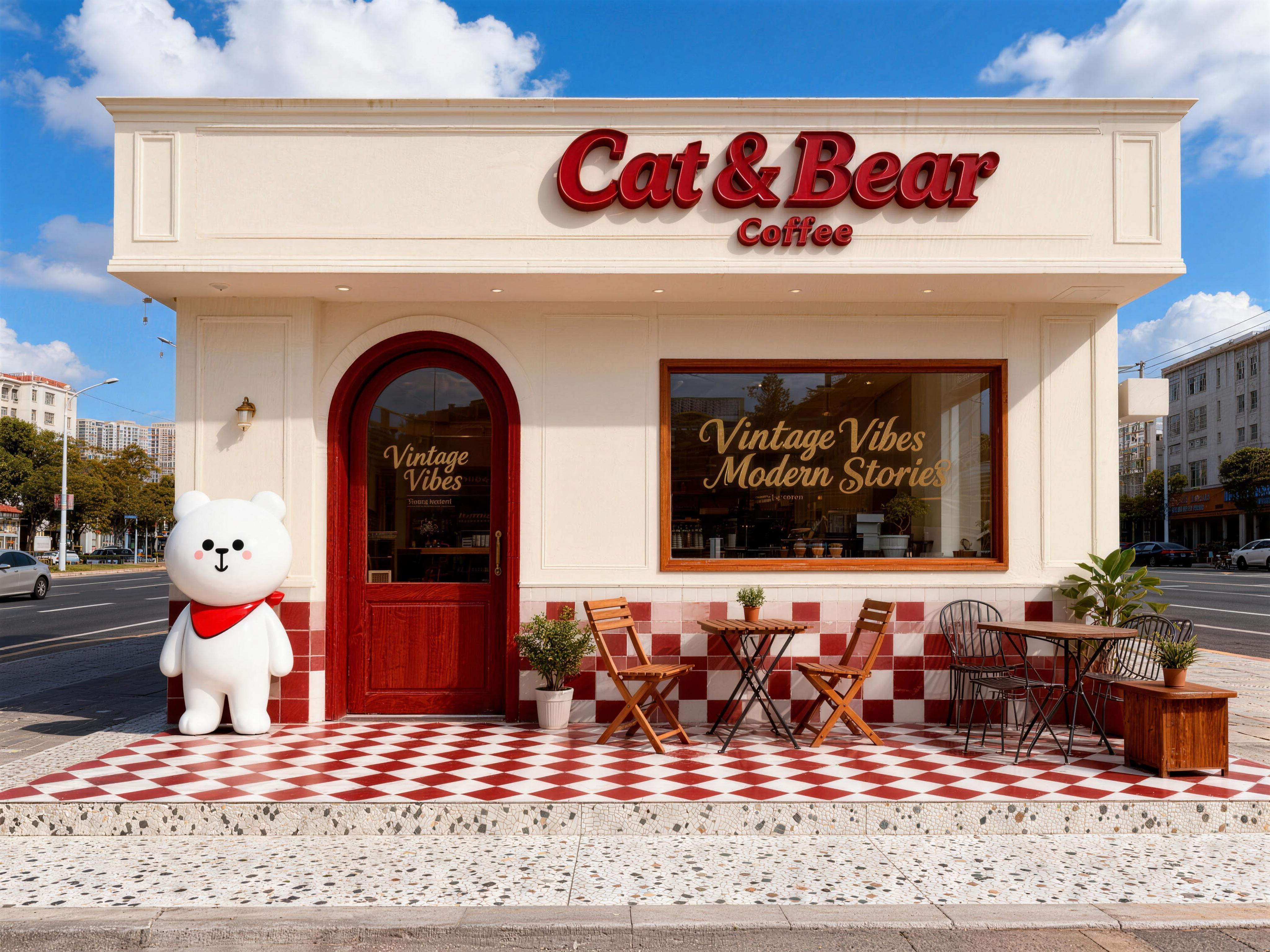 咖啡店门头-复古法式