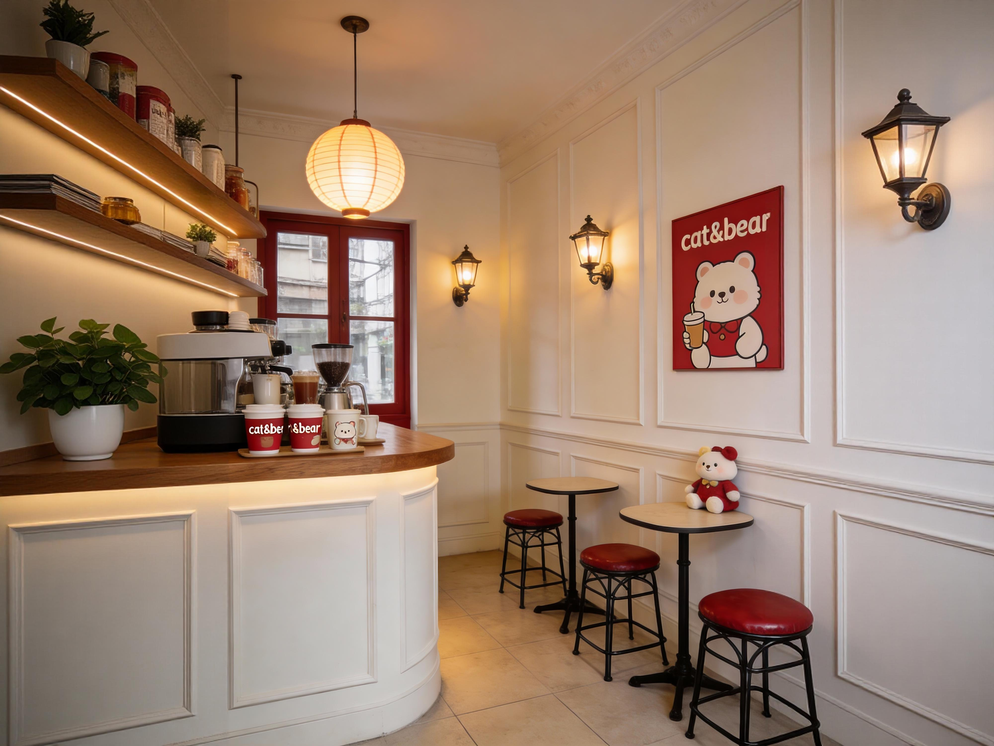 奶茶店内饰-复古法式