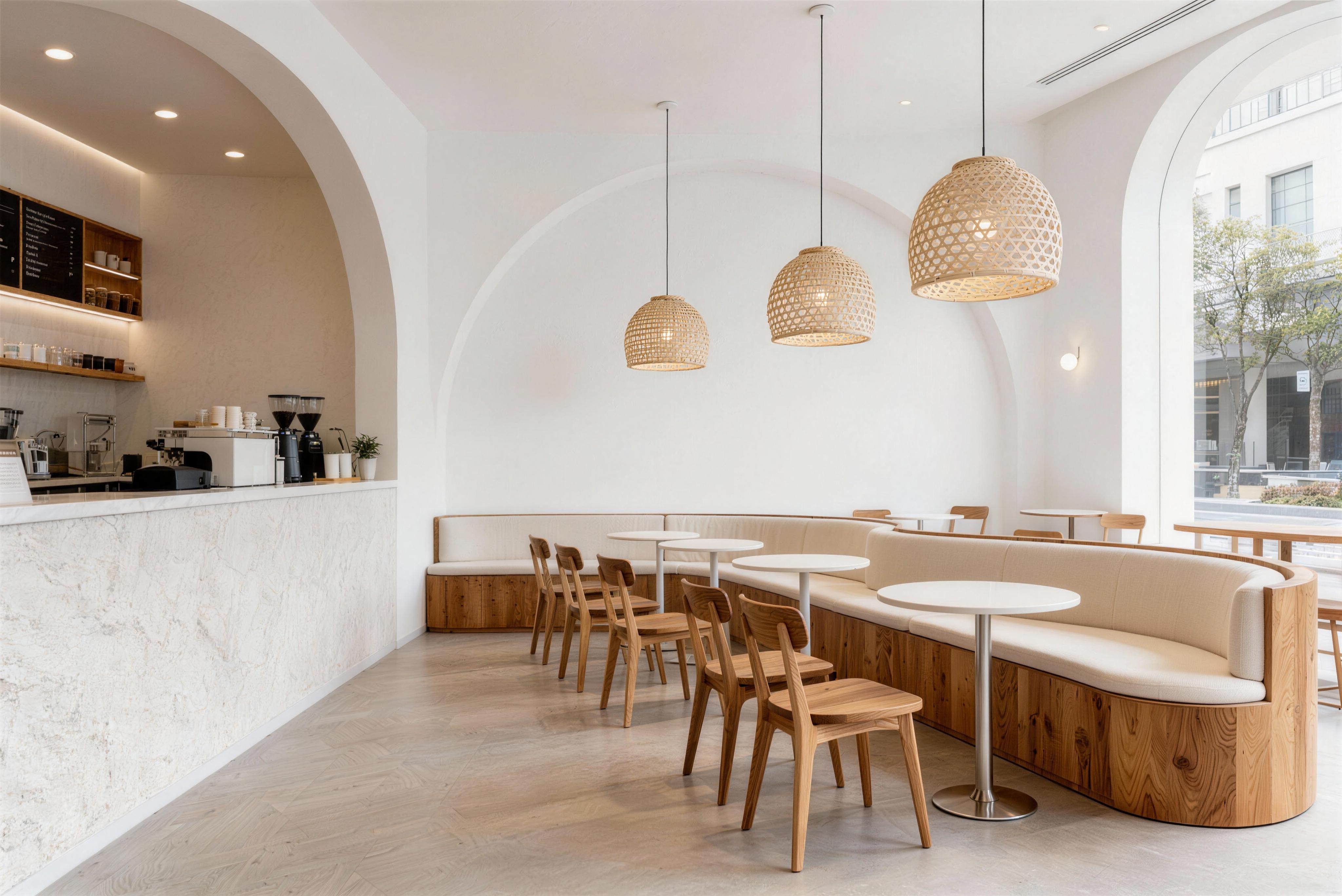 轻食店内饰-诧寂风原木风